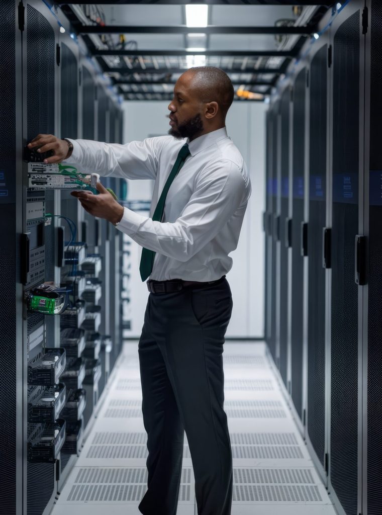 asystem-administrator-setting-up-server